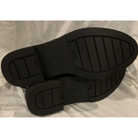 Kenneth Cole Reaction Boots, Women's 7.5, Black, Wills Lug Lace Up, Zippered - Picture 6 of 7